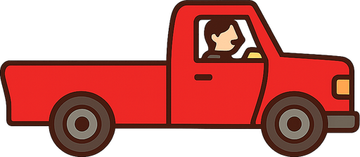 red car and driver. No background. Transparent background. Blank background. No shadows. 2d. In-Game asset. flat