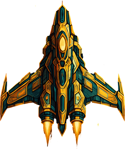 Fancy spaceship image.
In-Game asset.  2d.  High contrast