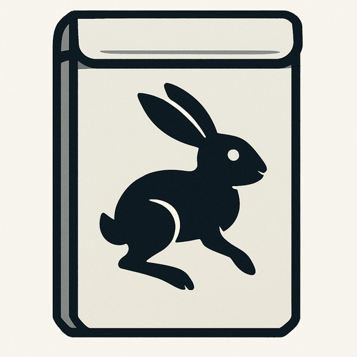 Light gray card packet with a hare in the center.
In-Game asset.  2d.  High contrast.  No shadows