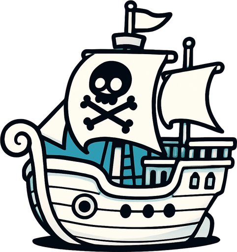 3d pixar tarzı korsan gemisi beyaz renk.
In-Game asset.  2d.  High contrast.  No shadows