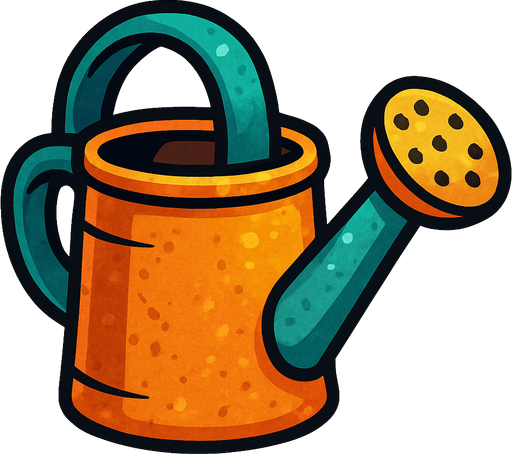 watering can. Single Game Texture. In-Game asset. 2d. Blank background. High contrast. No shadows.
In-Game asset.  2d.  High contrast.  No shadows