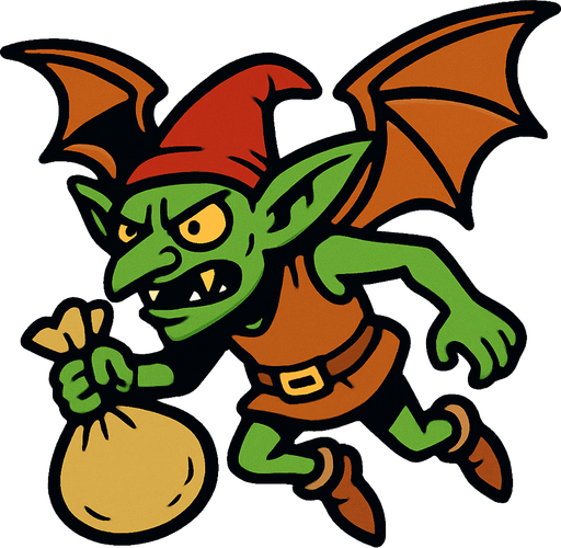 uçan goblin yağmacı.
In-Game asset.  2d.  High contrast.  No shadows