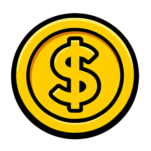 coin.
In-Game asset.  2d.  High contrast.  No shadows