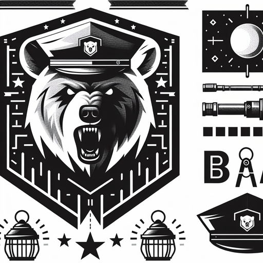 create night guard with freddy fazbear logo.
Single Game Texture.  In-Game asset.  2d.  Blank background.  High contrast.  No shadows