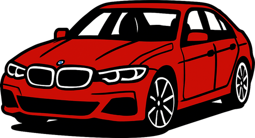 car like a bmw.
In-Game asset.  2d.  High contrast.  No shadows