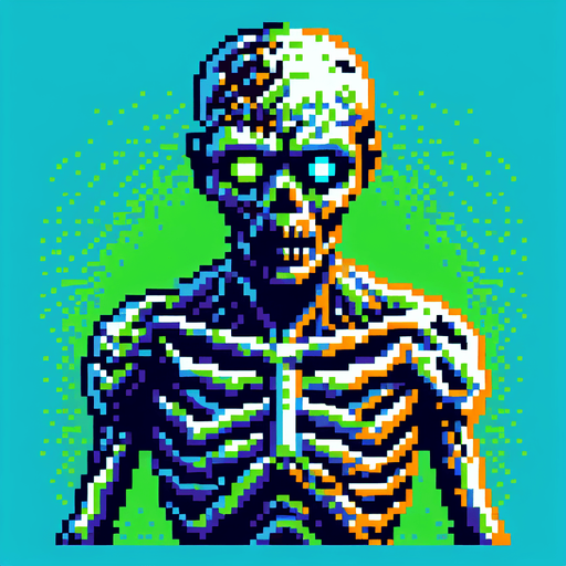 Zombie 2d.
Single Game Texture.  In-Game asset.  2d.  Blank background.  High contrast.  No shadows