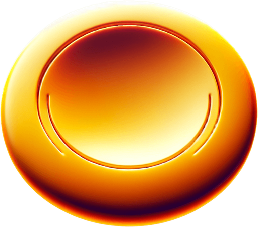 top view of a concave orange button.