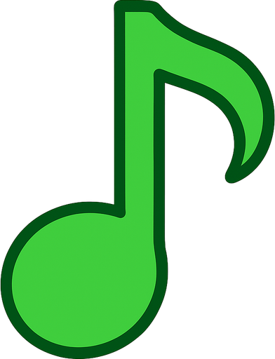 2D yesil renkte golgesiz re notasini yap.
In-Game asset.  2d.  High contrast.  No shadows