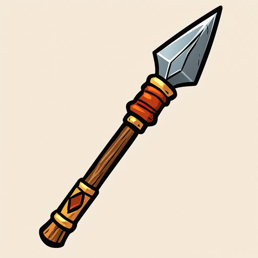 Una lanza para el guerrero.
In-Game asset.  2d.  High contrast.  No shadows