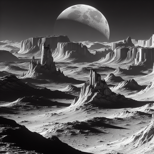 footage of moon surface.
Single Game Texture.  In-Game asset.  2d.  Blank background.  High contrast.  No shadows