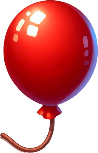 kırmızı balon.
Single Game Texture.  In-Game asset.  2d.  Blank background.  High contrast.  No shadows