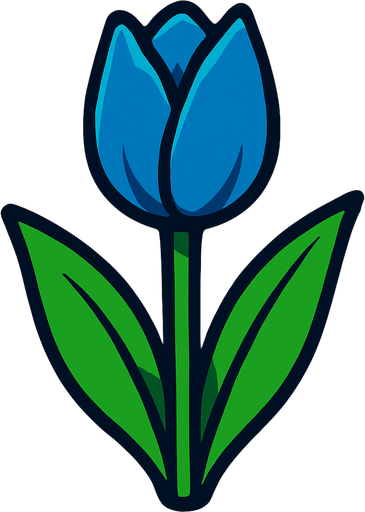 Tulip, blue.
In-Game asset.  2d.  High contrast.  No shadows