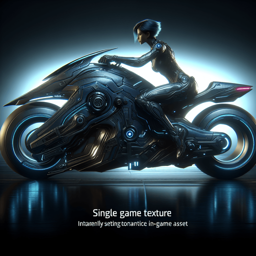 sci fi bike with person riding facing right side
Single Game Texture.  In-Game asset.  High contrast.