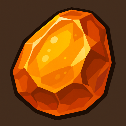 amber stone.
In-Game asset.  2d.  High contrast.  No shadows