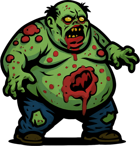 zombie fat.
In-Game asset.  2d.  High contrast.  No shadows