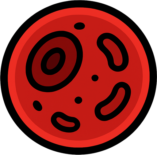 Celula de rojos.
In-Game asset.  2d.  High contrast.  No shadows