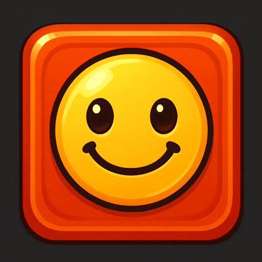 Cute button. Just square 
In-Game asset.  2d.  High contrast.