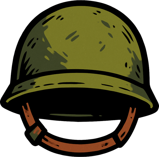 Asker kaskı. Önden bakış kayışı yok 
In-Game asset.  2d.  High contrast.  No shadows