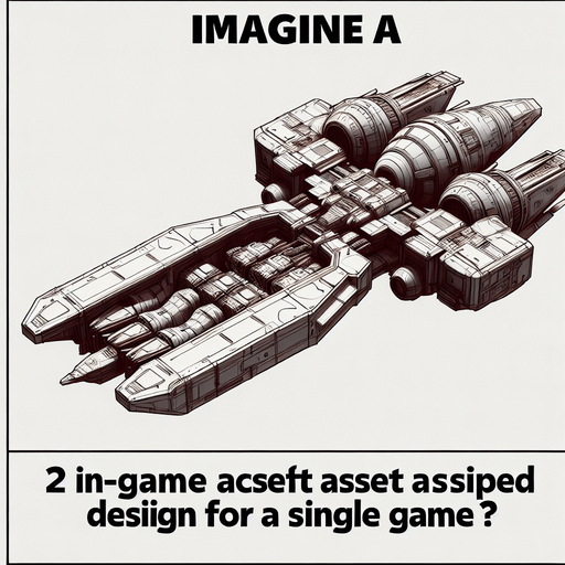 Spaceship.
Single Game Texture.  In-Game asset.  2d.  Blank background.  High contrast.  No shadows