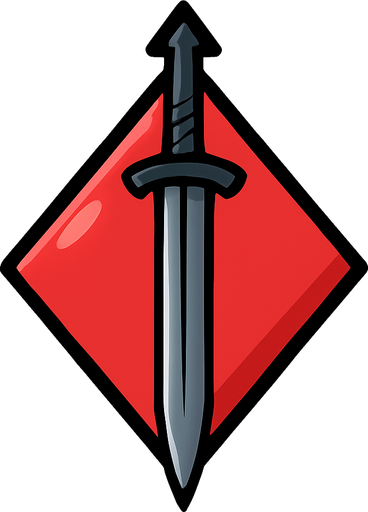 Just the diamond from this picture with a sword with a small arrow pointing up in the center of the diamond.
