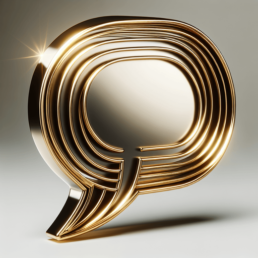 text bubble with golden lines, in front view.