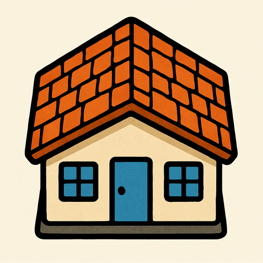 Top view of a house.
In-Game asset.  2d.  High contrast.  No shadows