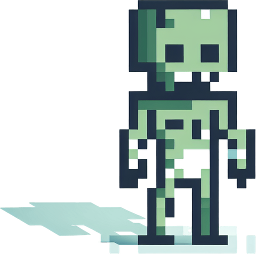 minecraft zombi.
Single Game Texture.  In-Game asset.  2d.  Blank background.  High contrast.  No shadows