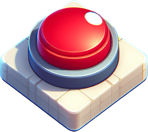 A red button.
Single Game Texture.  In-Game asset.  2d.  Blank background.  High contrast.  No shadows