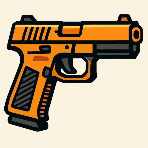 Gun.
In-Game asset.  2d.  High contrast.  No shadows