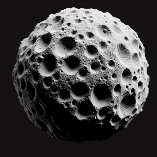 a single asteriod texture.
Single Game Texture.  In-Game asset.  2d.  Blank background.  High contrast.  No shadows