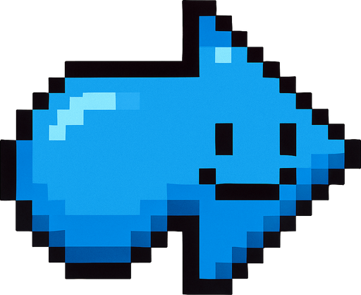 Flecha azul de Slime , pixelart.
In-Game asset.  2d.  High contrast.  No shadows