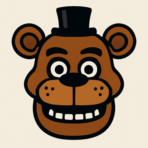 freddy head.
In-Game asset.  2d.  High contrast.  No shadows