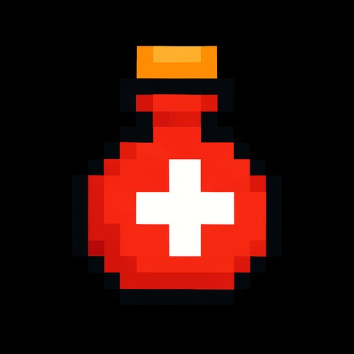 Healt restore pixel.
In-Game asset.  2d.  High contrast.  No shadows