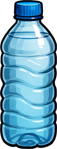 Su şişesi - Gerçekçi - Yazısız.
In-Game asset.  2d.  High contrast.  No shadows