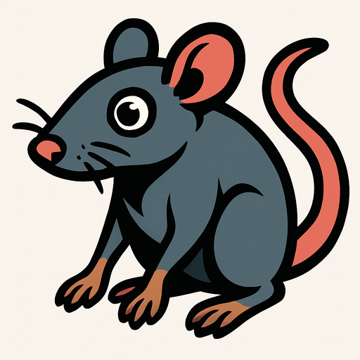 Rat.
In-Game asset.  2d.  High contrast.  No shadows