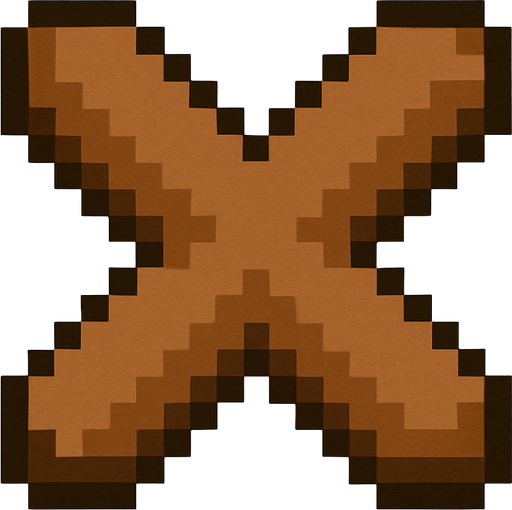 2d pixel art high quality, brown X.
In-Game asset.  2d.  High contrast.  No shadows