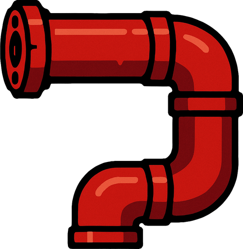 Red pipe.
In-Game asset.  2d.  High contrast.  No shadows