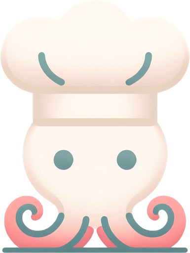 осьминог повар, минимализм, пастельные цвета
\.
Single Game Texture.  In-Game asset.  2d.  Blank background.  High contrast.  No shadows