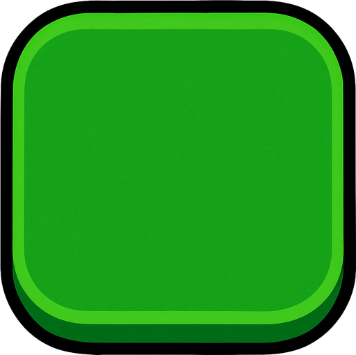 Green block with curved edges.
In-Game asset.  2d.  High contrast.  No shadows