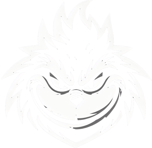 a b&w grinch icon Single Game Texture. In-Game asset. 2d. Blank background. High contrast. No shadows.
