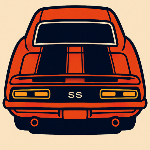 Cheverleot camaro ss arkasi ama yukaridan
In-Game asset.  2d.  High contrast.  No shadows