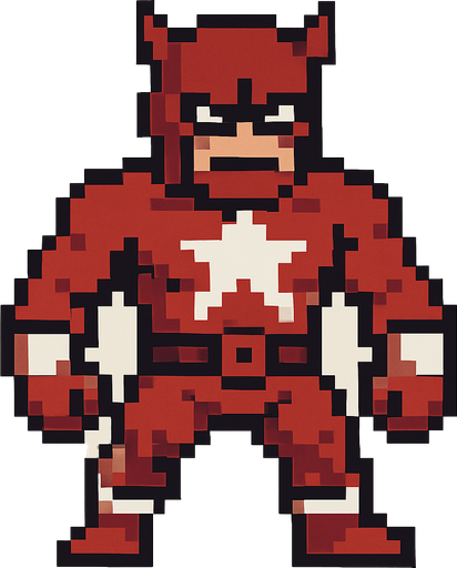pixel art 
red gurdian.
In-Game asset.  2d.  High contrast.  No shadows
