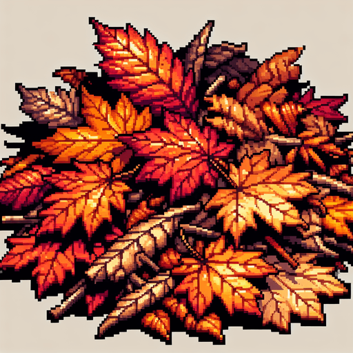 pile of dead leaves.
video game sprite