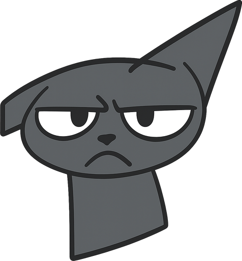Mad gray and dark grey sprunki . No background. Transparent background. Blank background. No shadows. 2d. In-Game asset. flat