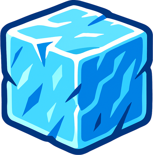 Ice block.
In-Game asset.  2d.  High contrast.  No shadows