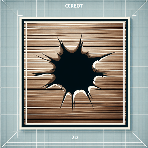 wood bullet hole.
Single Game Texture. In-Game asset. 2d. Blank background. High contrast. No shadows.