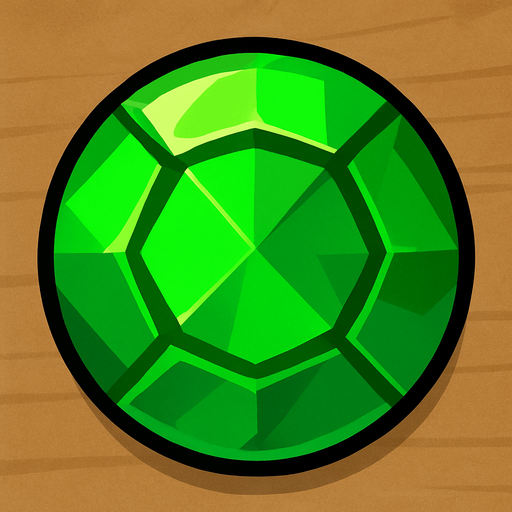 Green gem circle.
In-Game asset.  2d.  High contrast.  No shadows