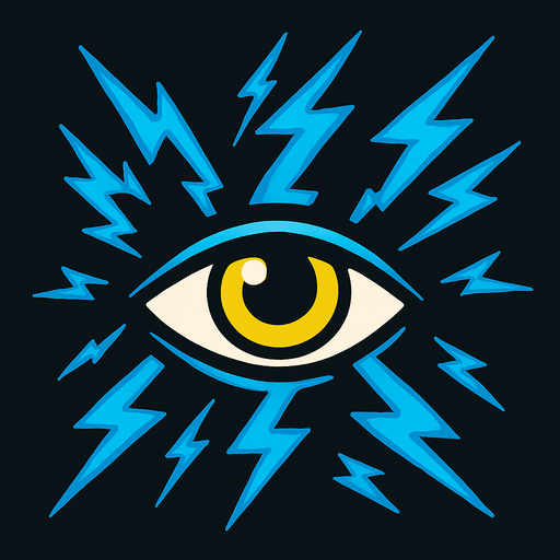 Electricity with eye.
In-Game asset.  2d.  High contrast.  No shadows