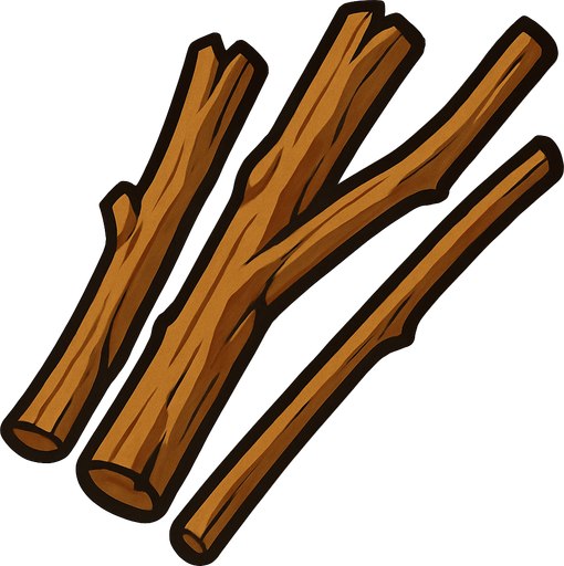 sticks.
In-Game asset.  2d.  High contrast.  No shadows
