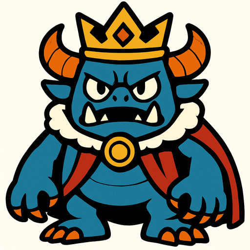 King monster.
In-Game asset.  2d.  High contrast.  No shadows